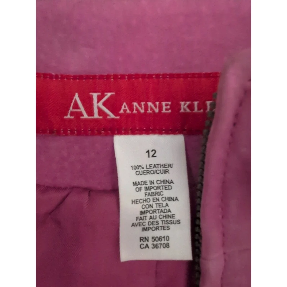 Anne Klein Vintage Brushed Leather Jacket Pink Size 12 100%‎ Leather NWT